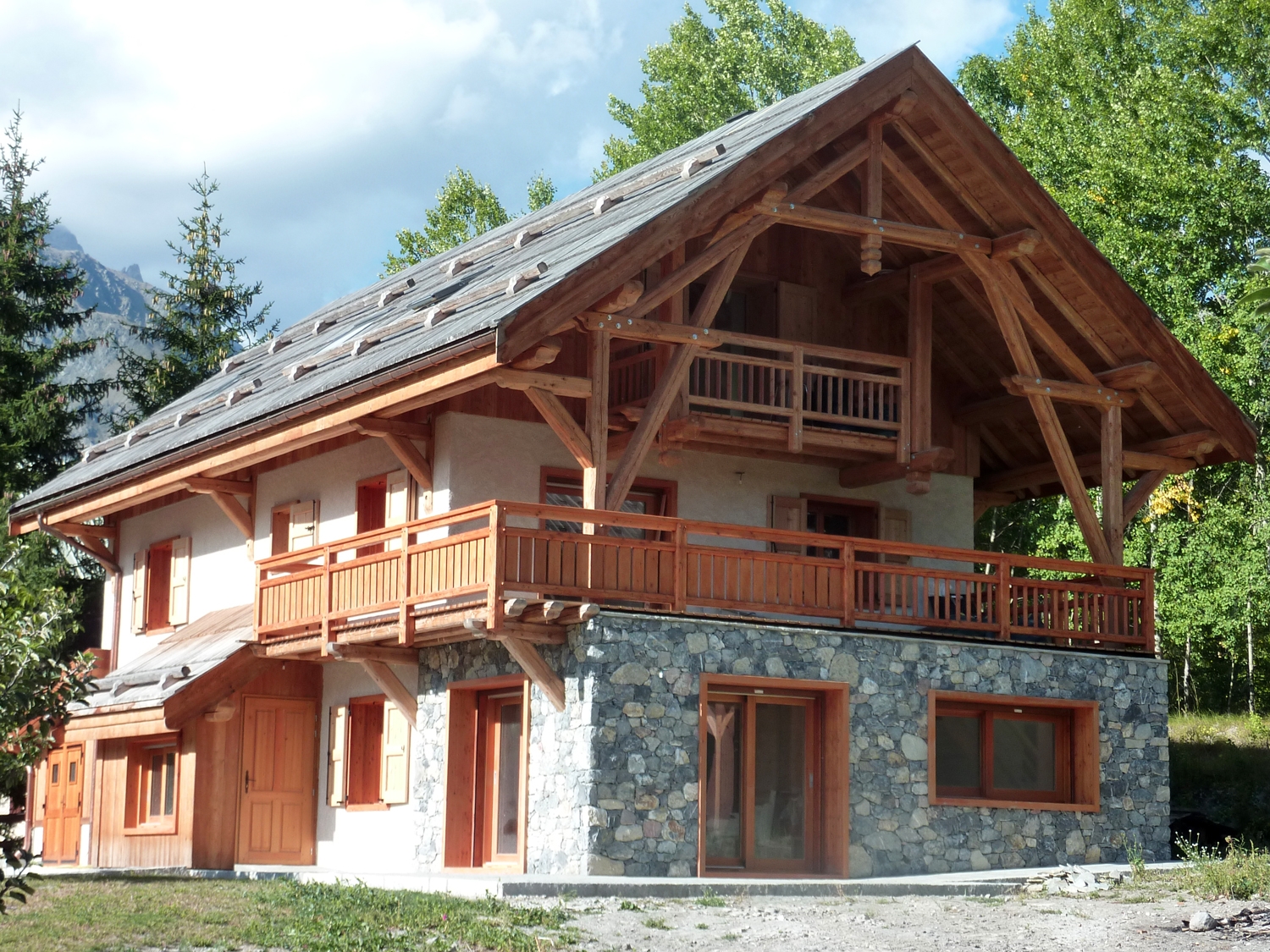 Fabrication chalet et maison bois en Douglas - Ossature bois massif